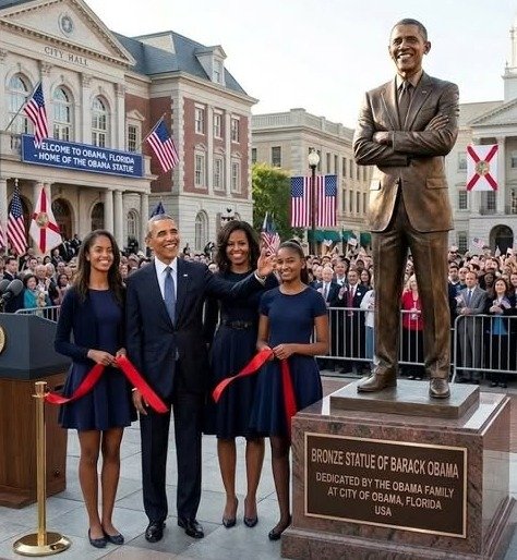 You WON'T Believe This: The Obama Family Just Unveiled a MONUMENTAL 3-Meter Statue in a City Named Solely for Him!