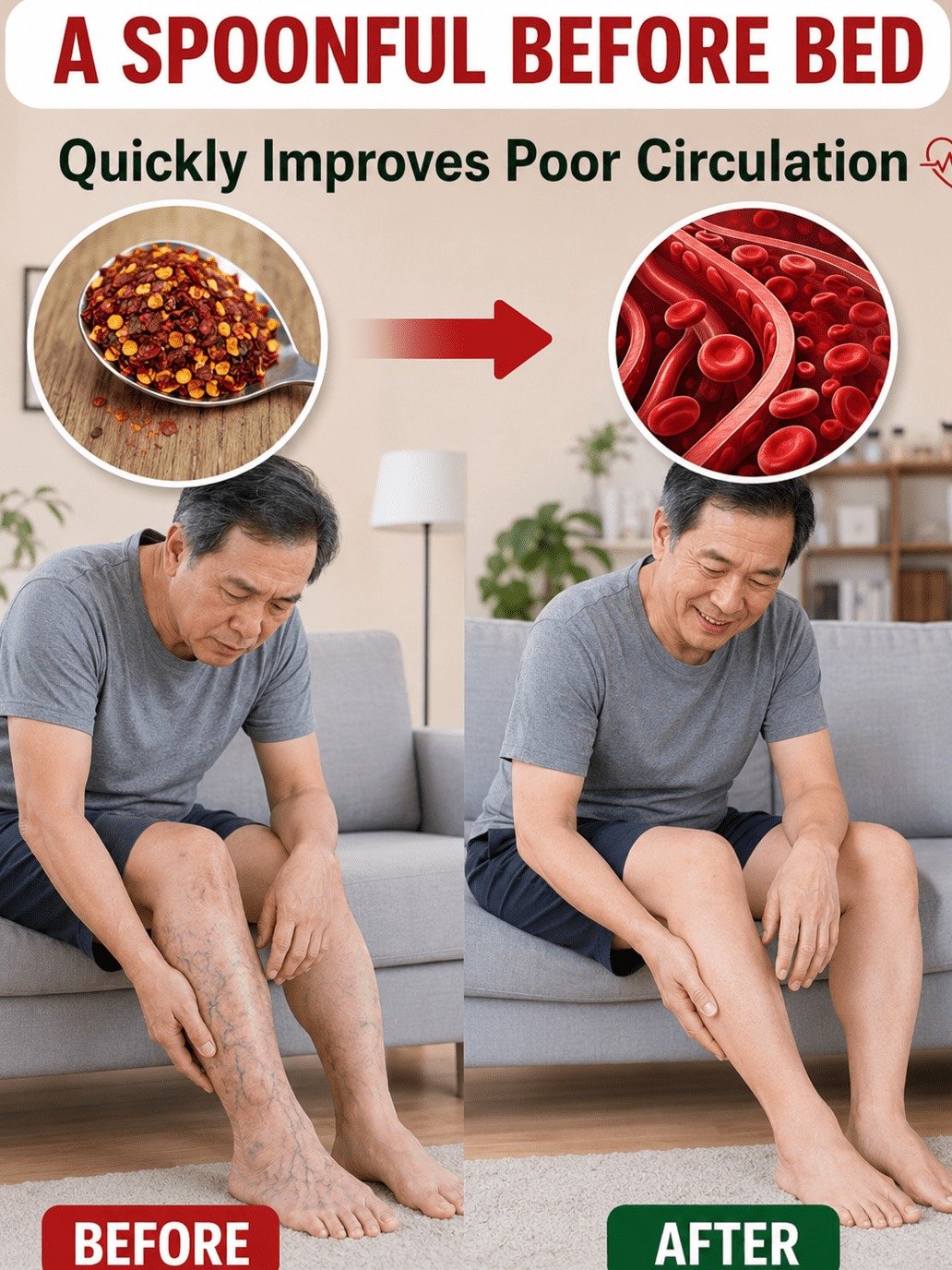 Viral Senior Secret: One Spoonful Before Bed Could Transform Your Leg Circulation Overnight!